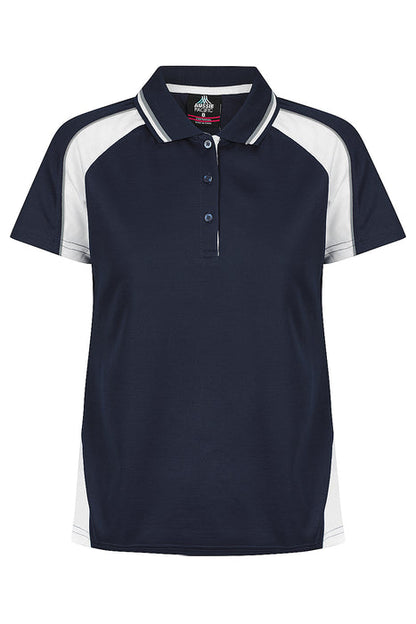 Aussie Pacific 2309 Panorama Women's Polo — NAVY/WHITE/ASHE product view