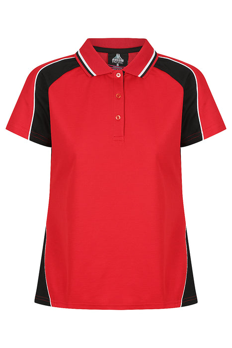 Aussie Pacific 2309 Panorama Women's Polo — RED/BLACK/WHITE product view