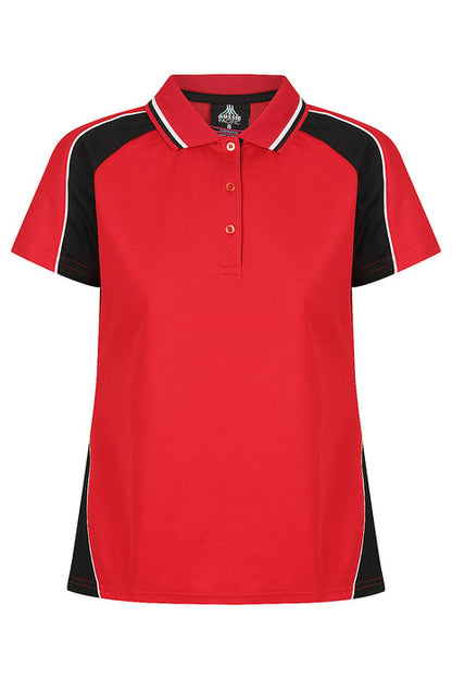Aussie Pacific 2309 Panorama Women's Polo — RED/BLACK/WHITE product view