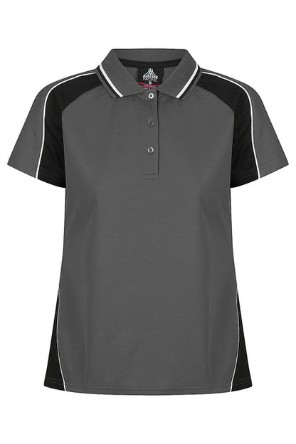 Aussie Pacific 2309 Panorama Women's Polo — SLATE/BLACK/WHITE product view