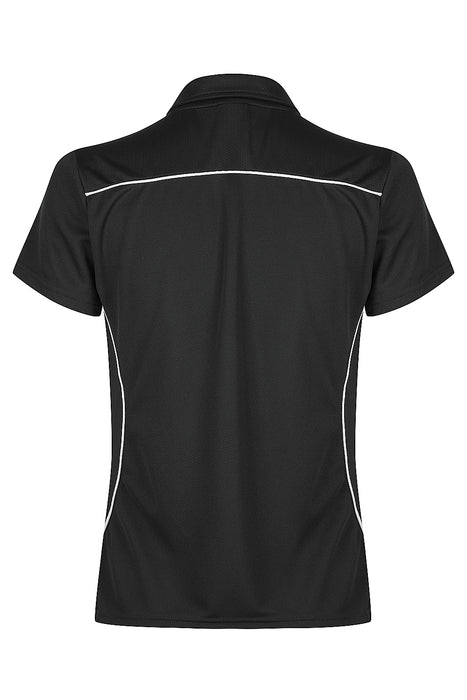 Aussie Pacific 2323 Kuranda Women's Polo — BLACK/WHITE additional view