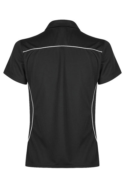 Aussie Pacific 2323 Kuranda Women's Polo — BLACK/WHITE additional view