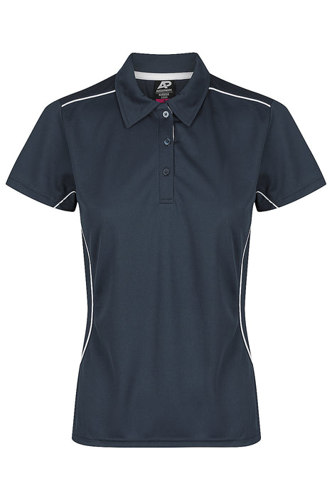 Aussie Pacific 2323 Kuranda Women's Polo — NAVY/WHITE product view