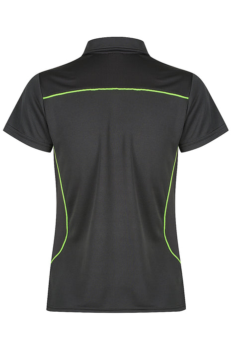 Aussie Pacific 2323 Kuranda Women's Polo — SLATE/FLURO GREEN additional view