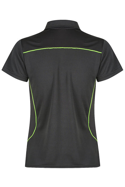 Aussie Pacific 2323 Kuranda Women's Polo — SLATE/FLURO GREEN additional view