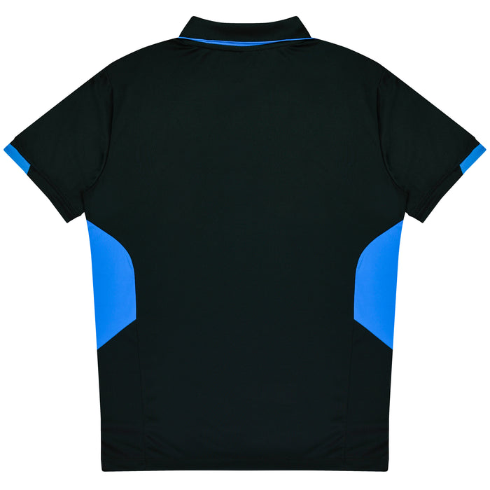 Aussie Pacific 3311 Tasman Kids' Polo — BLACK/CYAN additional view