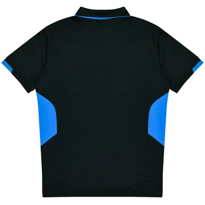 Aussie Pacific 3311 Tasman Kids' Polo — BLACK/CYAN additional view