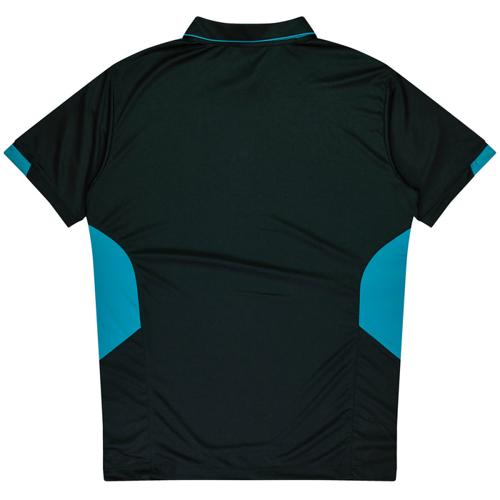 Aussie Pacific 3311 Tasman Kids' Polo — BLACK/TEAL additional view