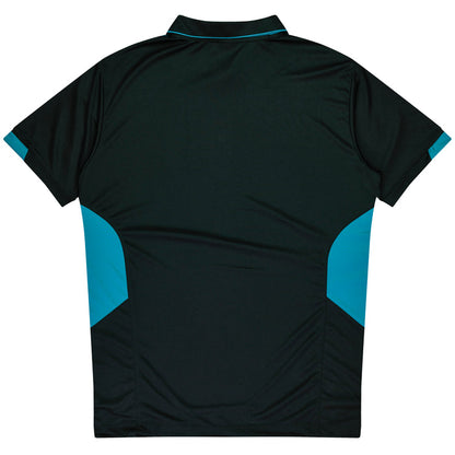 Aussie Pacific 3311 Tasman Kids' Polo — BLACK/TEAL additional view