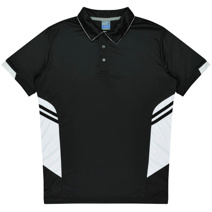 Aussie Pacific 3311 Tasman Kids' Polo — BLACK/WHITE product view