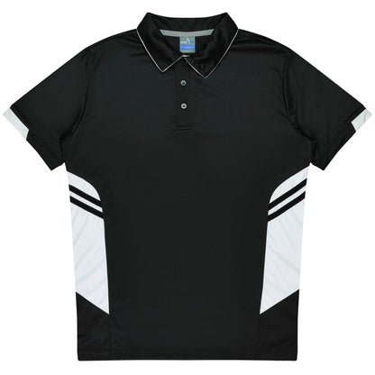 Aussie Pacific 3311 Tasman Kids' Polo — BLACK/WHITE product view