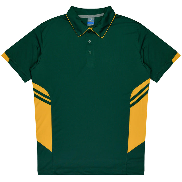 Aussie Pacific 3311 Tasman Kids' Polo — BOTTLE/GOLD product view