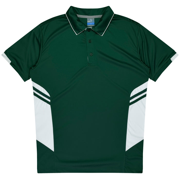 Aussie Pacific 3311 Tasman Kids' Polo — BOTTLE/WHITE product view