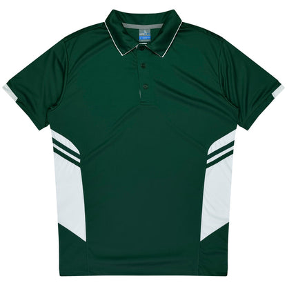 Aussie Pacific 3311 Tasman Kids' Polo — BOTTLE/WHITE product view
