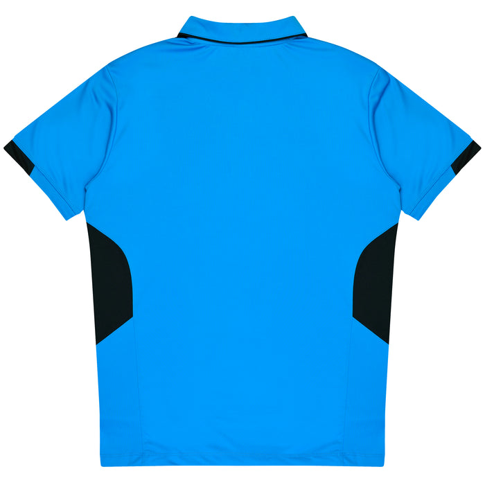 Aussie Pacific 3311 Tasman Kids' Polo — CYAN/BLACK additional view