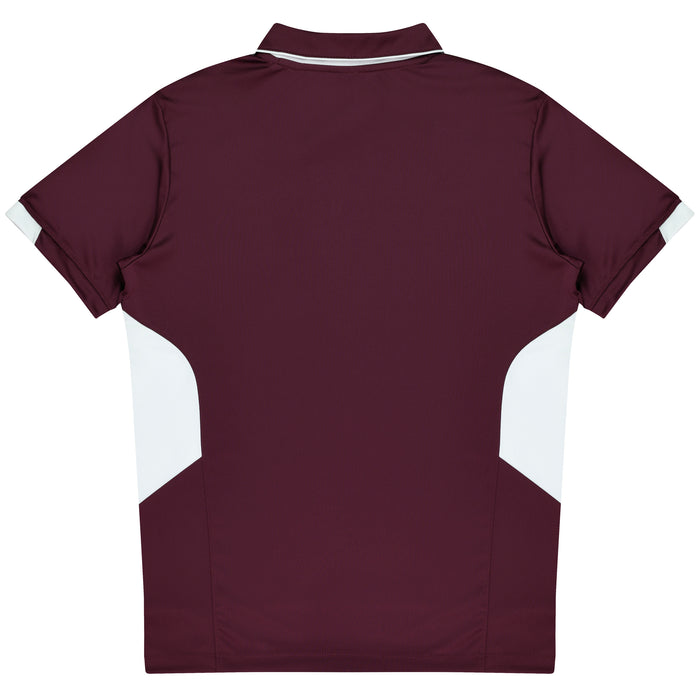 Aussie Pacific 3311 Tasman Kids' Polo — MAROON/WHITE additional view