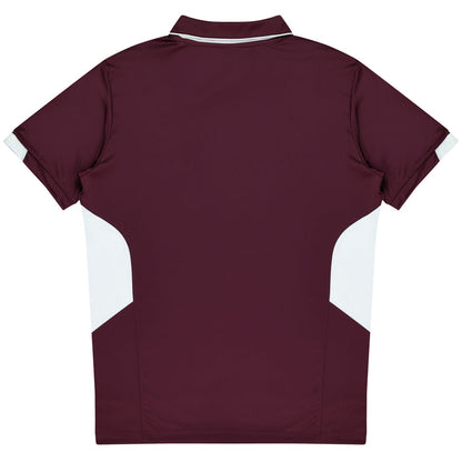 Aussie Pacific 3311 Tasman Kids' Polo — MAROON/WHITE additional view