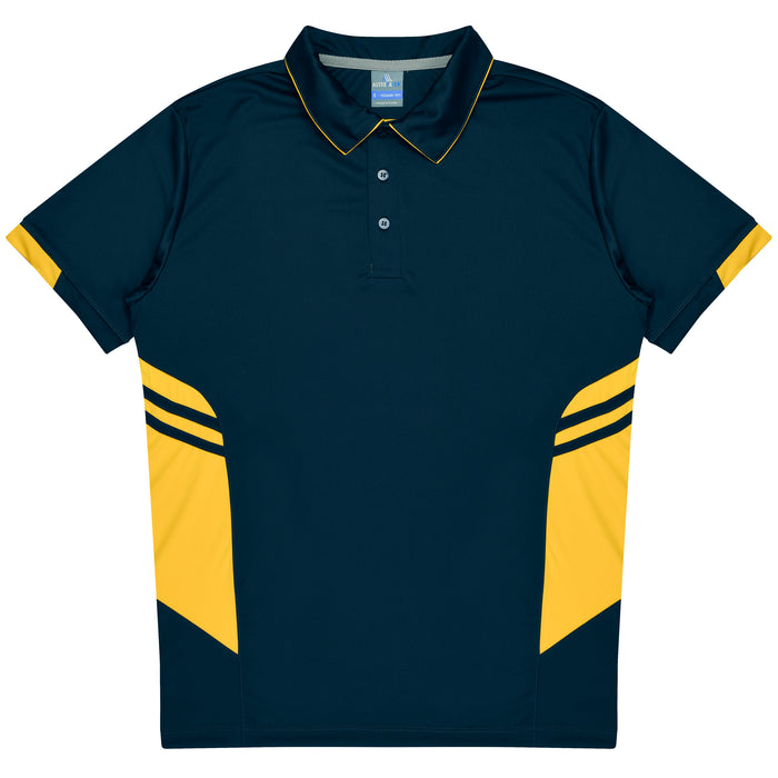 Aussie Pacific 3311 Tasman Kids' Polo — NAVY/GOLD product view