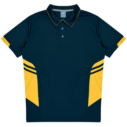 Aussie Pacific 3311 Tasman Kids' Polo — NAVY/GOLD product view
