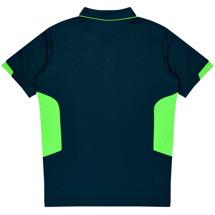 Aussie Pacific 3311 Tasman Kids' Polo — NAVY/NEON GREEN additional view