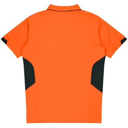 Aussie Pacific 3311 Tasman Kids' Polo — NEON ORANGE/SLATE additional view