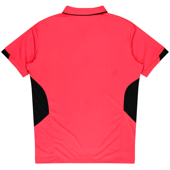 Aussie Pacific 3311 Tasman Kids' Polo — NEON PINK/BLACK additional view
