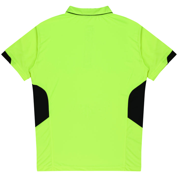 Aussie Pacific 3311 Tasman Kids' Polo — NEON YELLOW/BLACK additional view