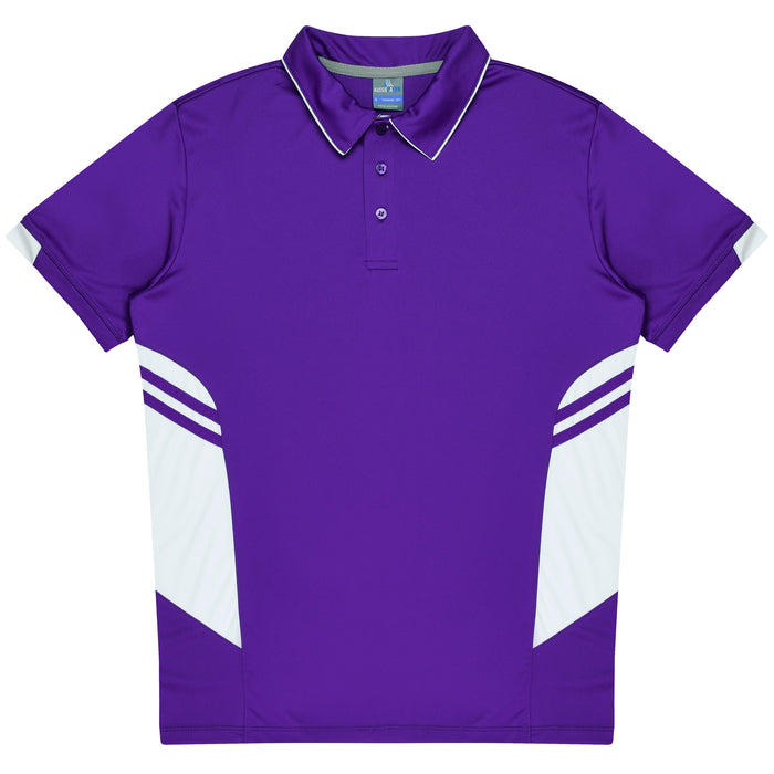 Aussie Pacific 3311 Tasman Kids' Polo — PURPLE/WHITE product view