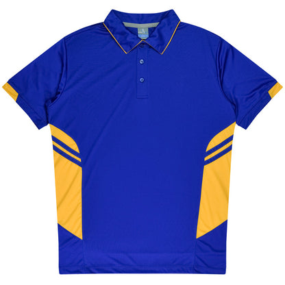 Aussie Pacific 3311 Tasman Kids' Polo — ROYAL/GOLD product view