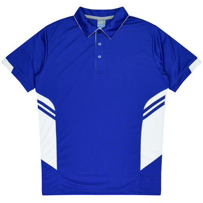 Aussie Pacific 3311 Tasman Kids' Polo — ROYAL/WHITE product view