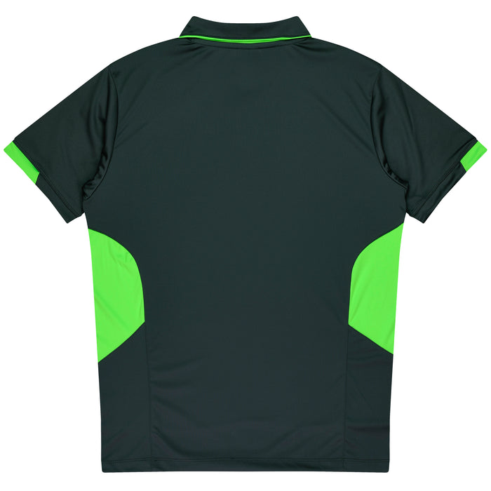 Aussie Pacific 3311 Tasman Kids' Polo — SLATE/NEON GREEN additional view