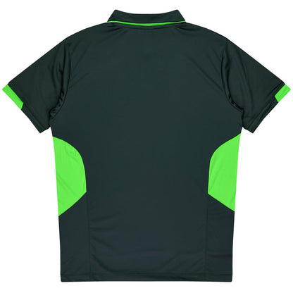 Aussie Pacific 3311 Tasman Kids' Polo — SLATE/NEON GREEN additional view
