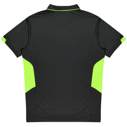 Aussie Pacific 3311 Tasman Kids' Polo — SLATE/NEON YELLOW additional view