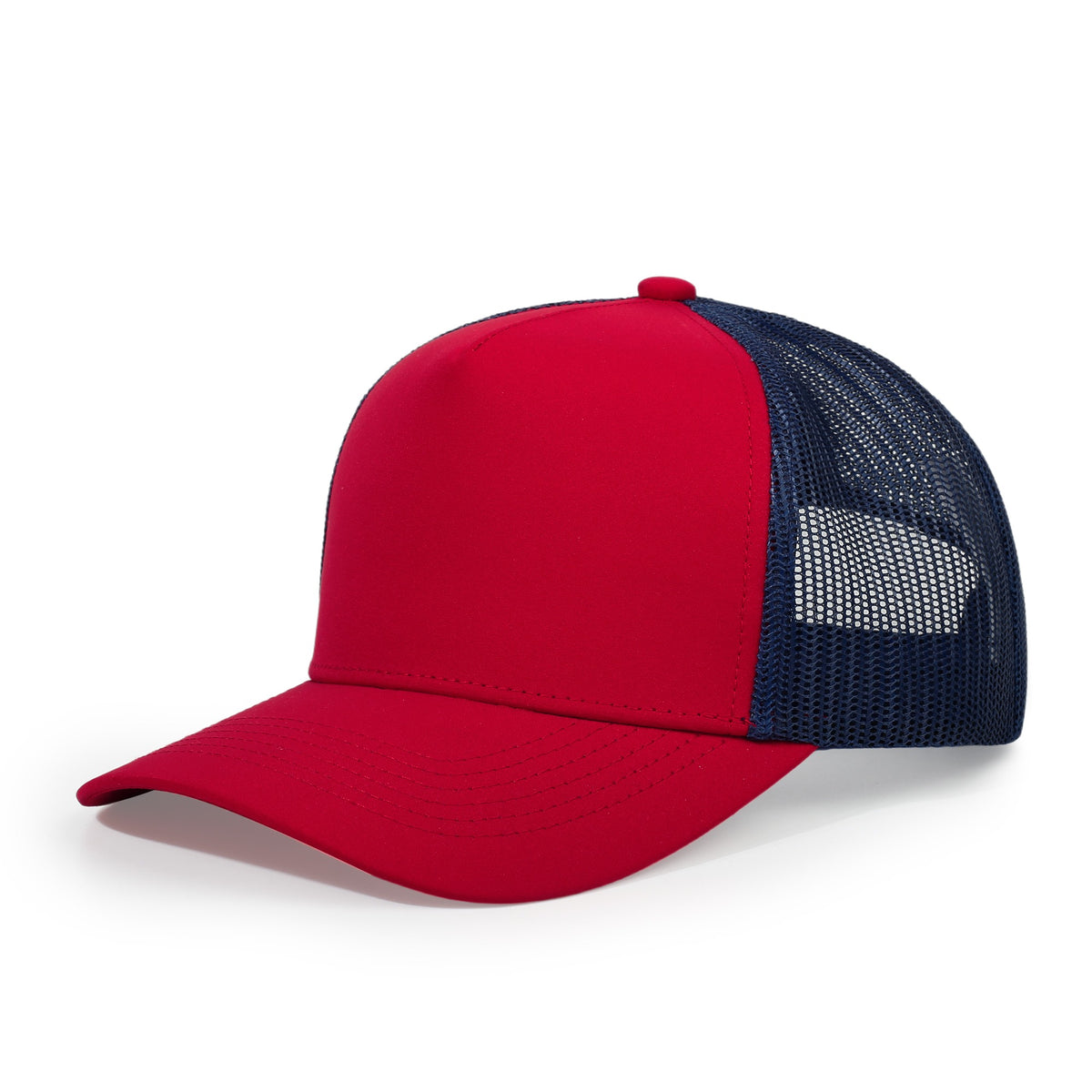 RAMO C003HY polyester trucker cap — Navy/Red front