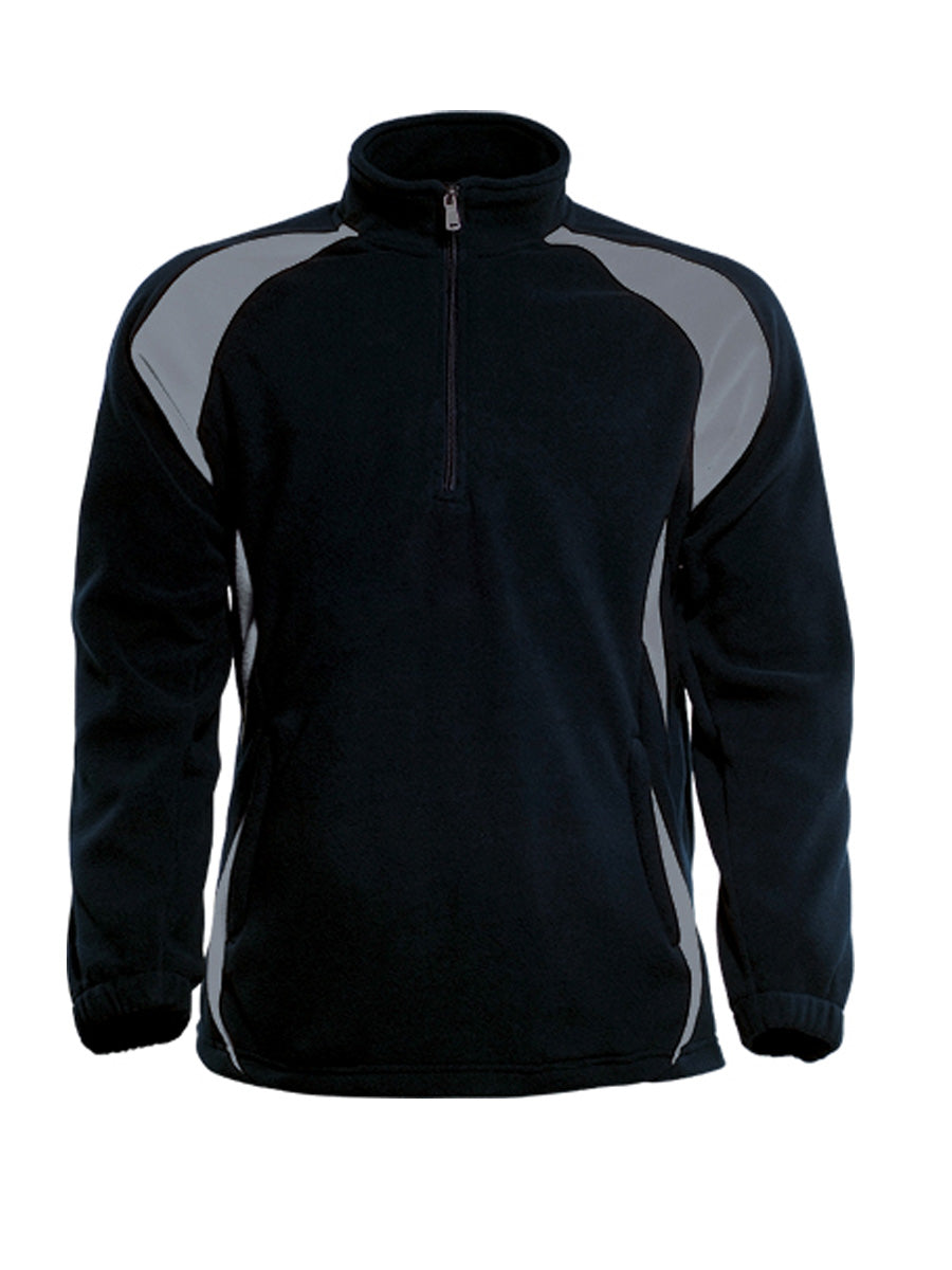 Black / Grey – Bocini Unisex Half Zip Sports Pull Over Fleece CJ1050