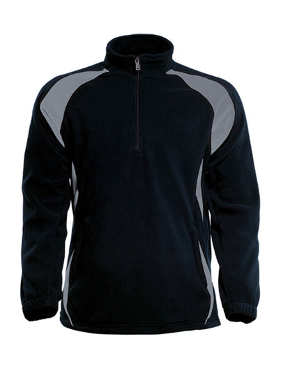 Black / Grey – Bocini Unisex Half Zip Sports Pull Over Fleece CJ1050