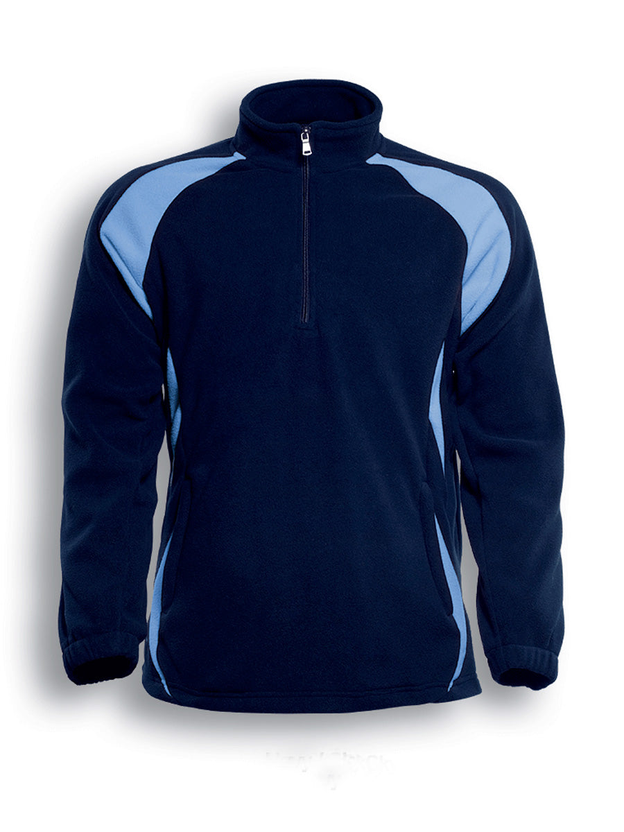 Navy / Sky Blue – Bocini Unisex Half Zip Sports Pull Over Fleece CJ1050