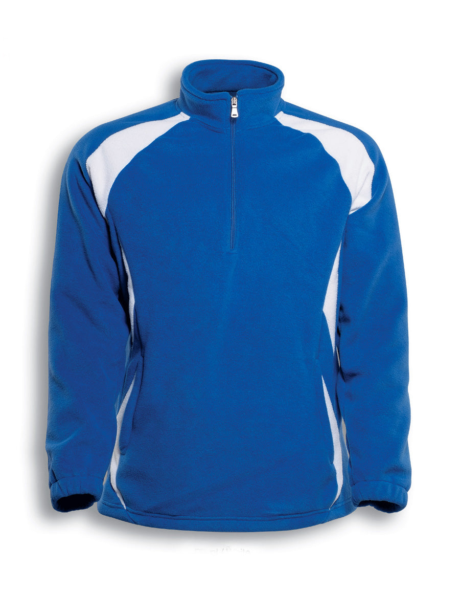 Royal Blue / White – Bocini Unisex Half Zip Sports Pull Over Fleece CJ1050