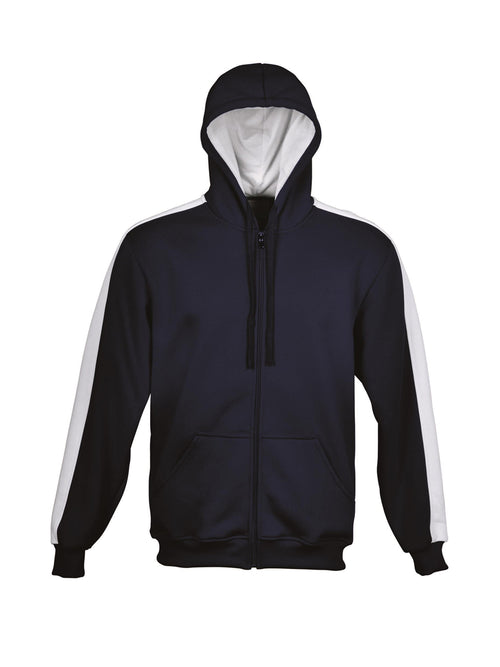 Bocini Unisex Contrast Fleece Zip Through Hoodie — Navy / White