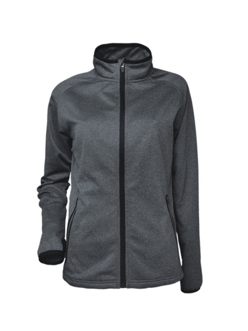 Bocini Women’s Light Weight Fleece Zip Through Jacket — Charc.Marle / Black