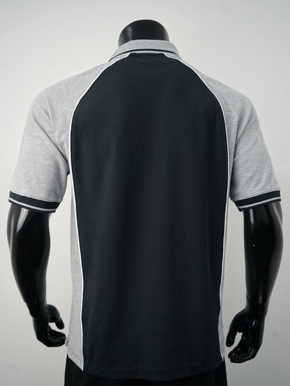 Bocini Men’s Panel Polo CP0434 – blk gry wht back