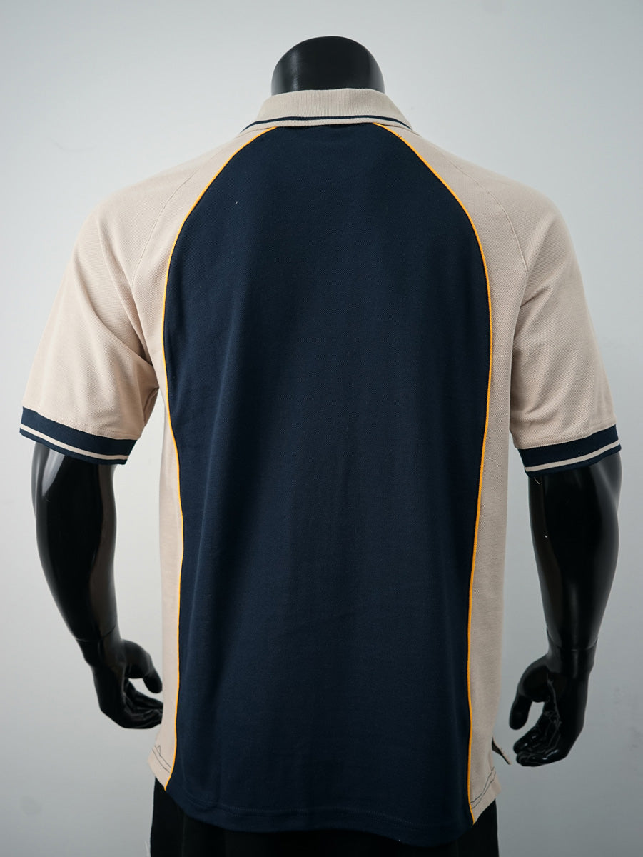 Bocini Men’s Panel Polo CP0434 – nvy sand gld back