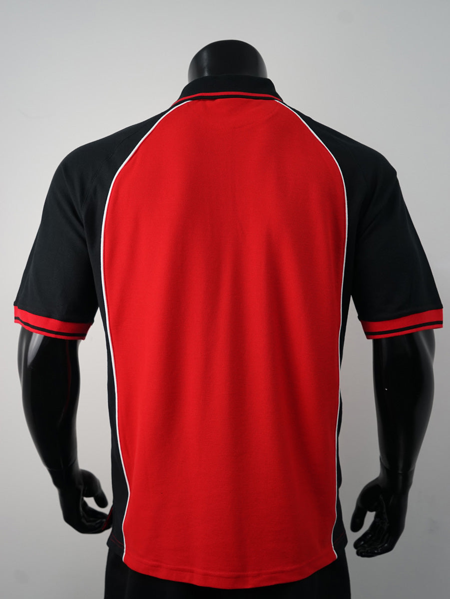 Bocini Men’s Panel Polo CP0434 – red blk wht back