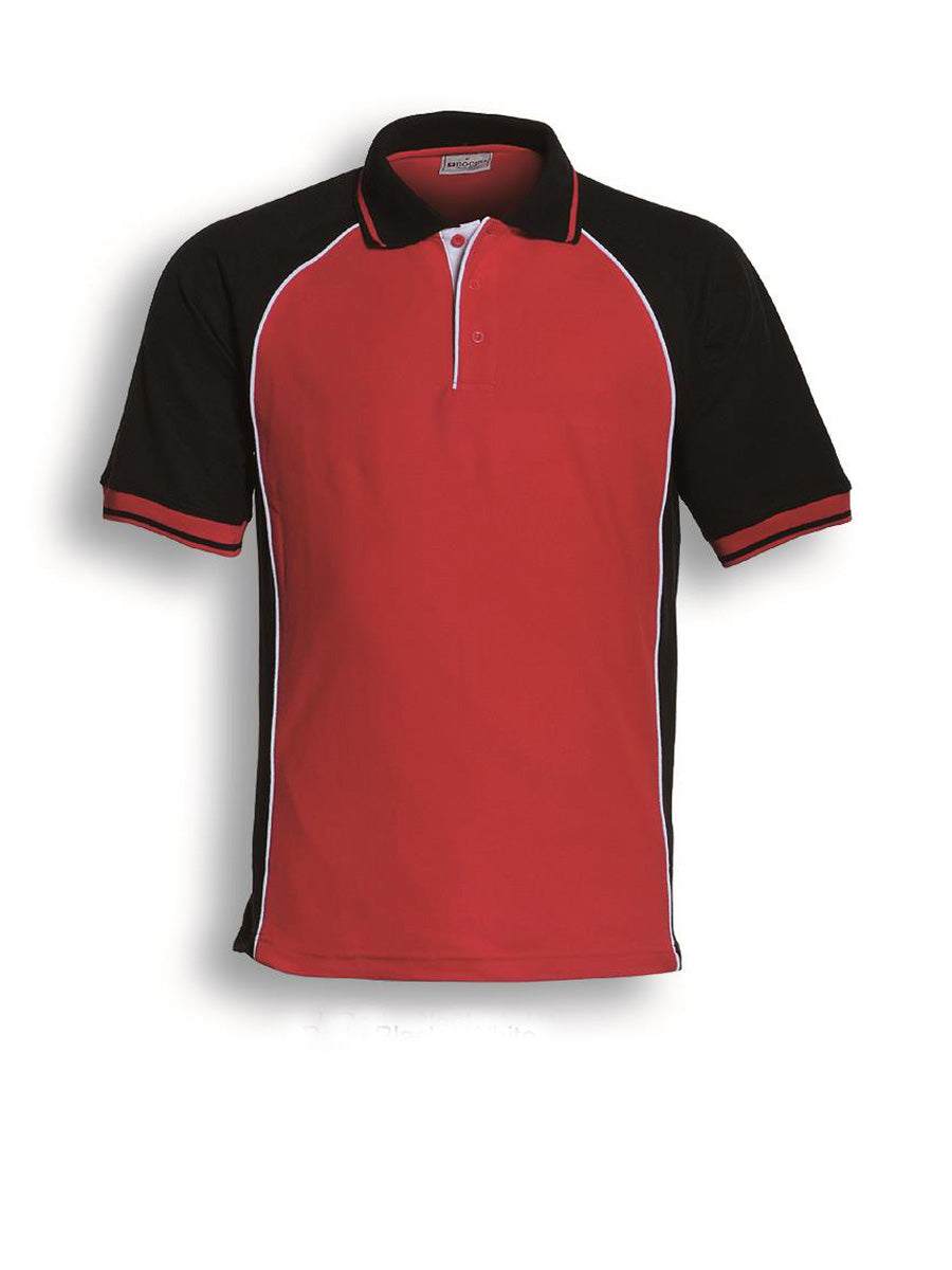 Red / Black / White – Bocini Men’s Panel Polo CP0434