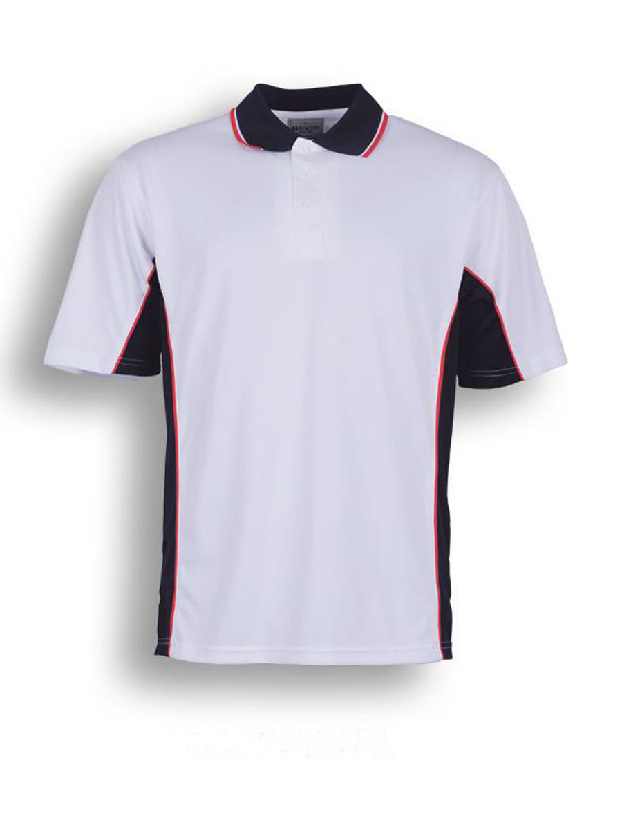 White / Navy / Red – Bocini Women’s Breezeway Panel Polo CP0529