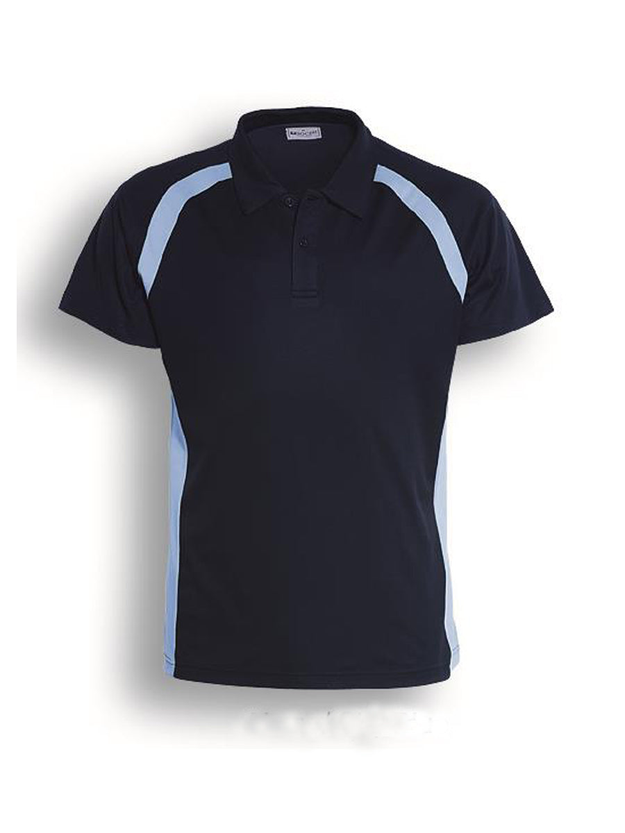 Navy / Sky Blue – Bocini Women’s Team Essentials Contrast Panel Polo CP0929