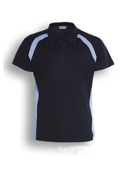 Navy / Sky Blue – Bocini Women’s Team Essentials Contrast Panel Polo CP0929
