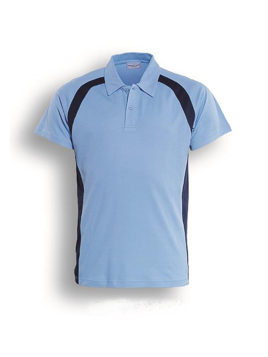 Sky Blue / Navy – Bocini Women’s Team Essentials Contrast Panel Polo CP0929
