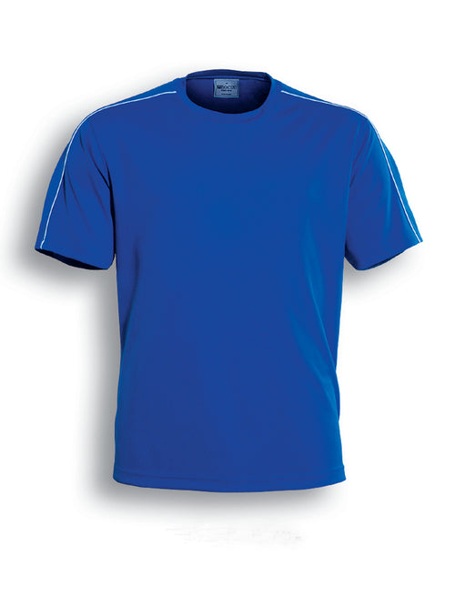 Bocini Unisex Round Neck Breezeway Tee Shirt — Royal Blue / White
