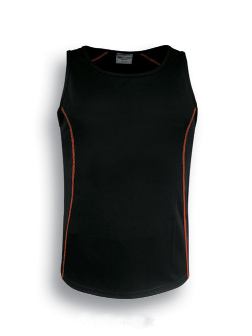 Bocini Women’s Stitch Singlet — Black / Orange